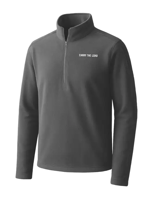 Medium Grey Microfleece 1/2 Zip Pullover w/Carry The Load Logo