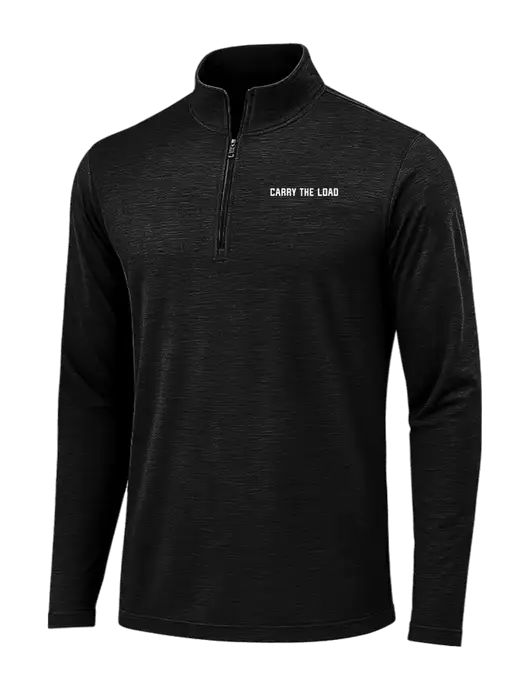 Black Triad Solid Posicharge Tri-Blend Wicking 1/4 Zip Pullover w/Carry The Load Logo