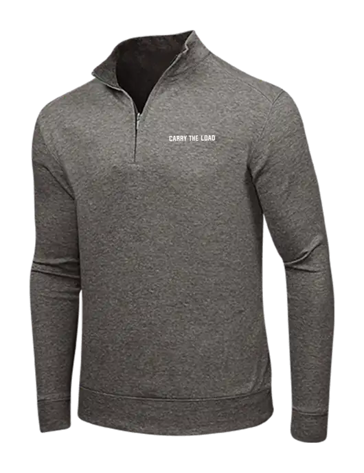 Charcoal Heather/Medium Heather Grey Interlock 1/4 Zip w/Carry The Load Logo