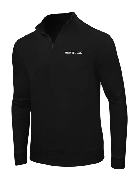 Deep Black/Charcoal Heather Interlock 1/4 Zip w/Carry The Load Logo