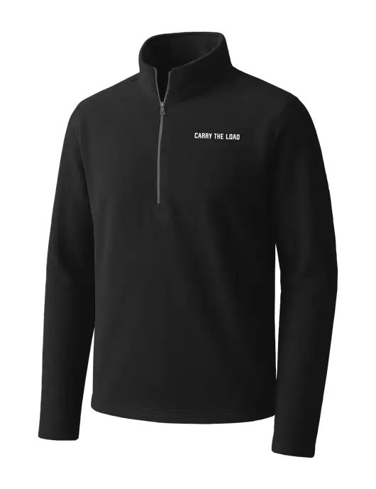 Black Microfleece 1/2 Zip Pullover w/Carry The Load Logo