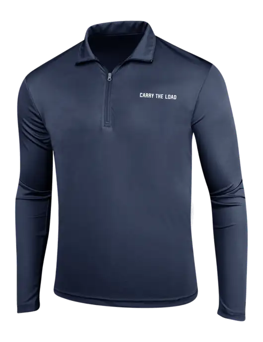 Navy PosiCharge Competitor 1/4 Zip Pullover w/Carry The Load Logo