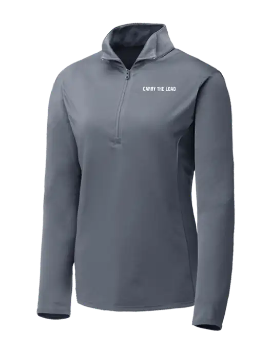 Medium Grey Womens Posicharge Competitor ¼ Zip Pullover w/Carry The Load Logo