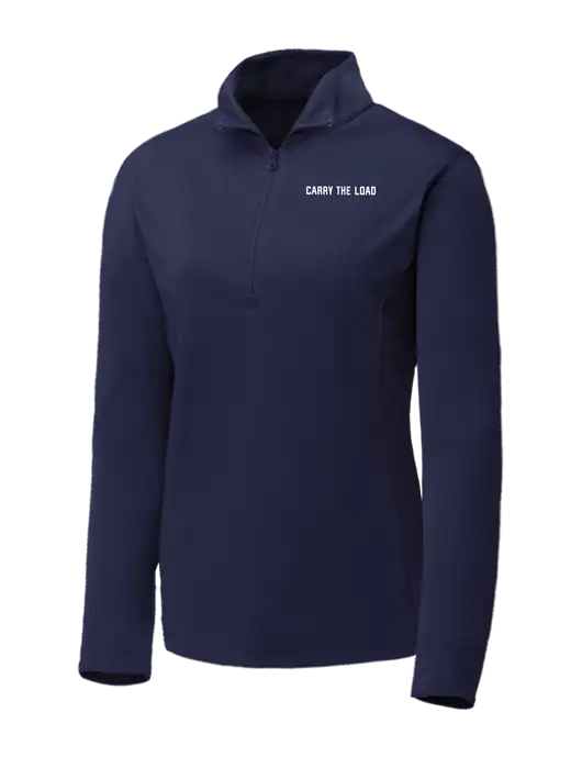 Navy Womens Posicharge Competitor ¼ Zip Pullover w/Carry The Load Logo