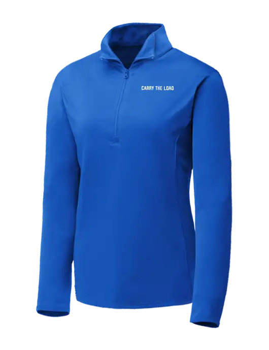 Dark Royal Womens Posicharge Competitor ¼ Zip Pullover w/Carry The Load Logo