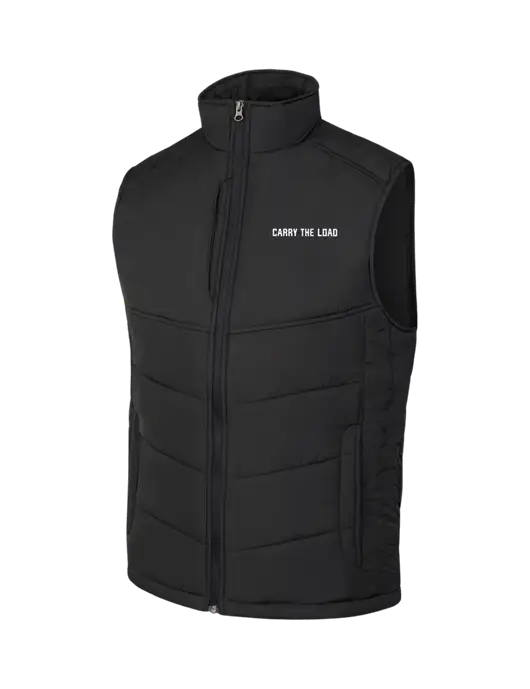 Black/Black Puffy Vest w/Carry The Load Logo