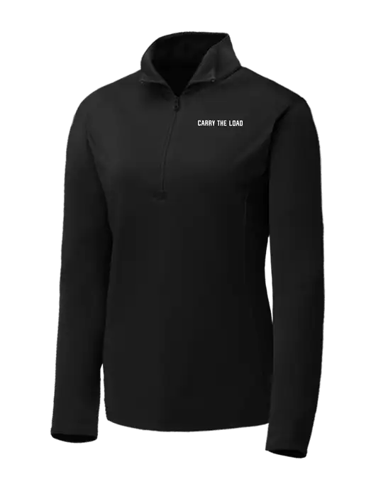 Black Womens Posicharge Competitor ¼ Zip Pullover w/Carry The Load Logo