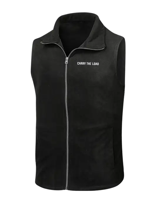 Black Microfleece Vest w/Carry The Load Logo
