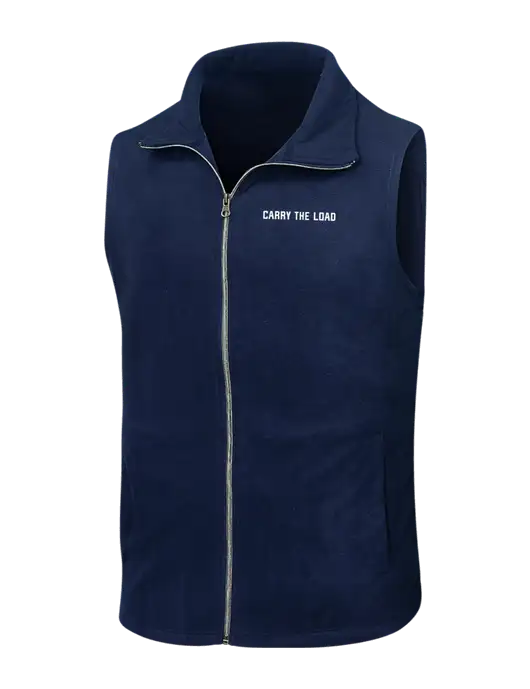 Navy Microfleece Vest w/Carry The Load Logo