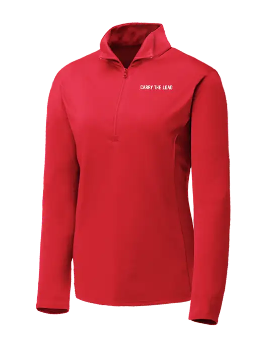 Red Womens Posicharge Competitor ¼ Zip Pullover w/Carry The Load Logo