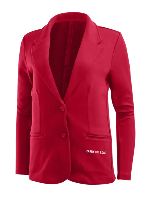 Rich Red Womens Knit Blazer w/Carry The Load Logo