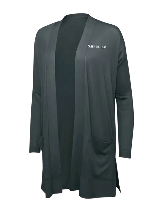 Smoke Grey Womens Concept Long Pocket Cardigan w/Carry The Load Logo