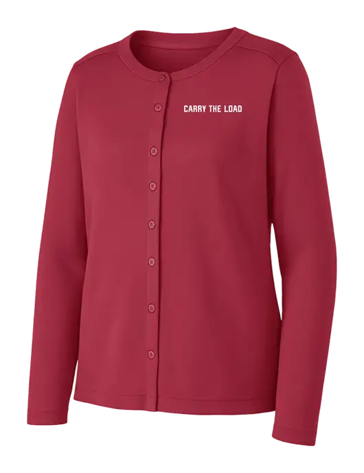 Rich Red Womens Concept Stretch Button-Front Cardigan Sweater w/Carry The Load Logo