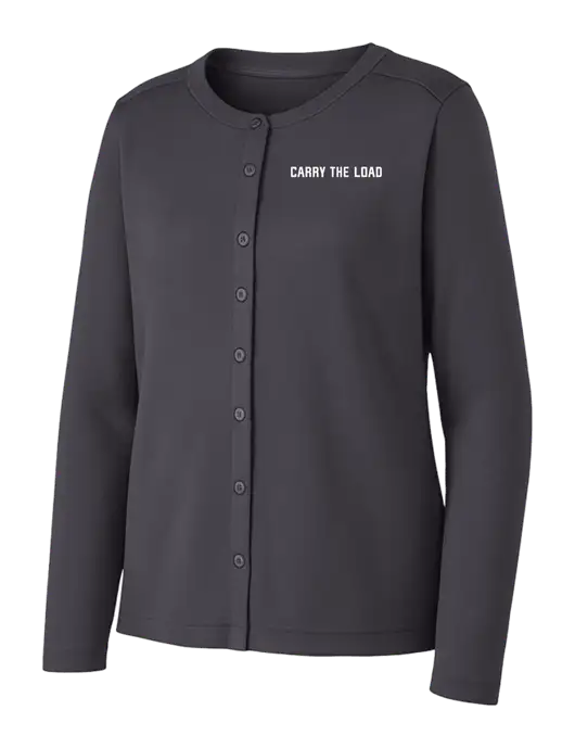 Grey Smoke Womens Concept Stretch Button-Front Cardigan Sweater w/Carry The Load Logo