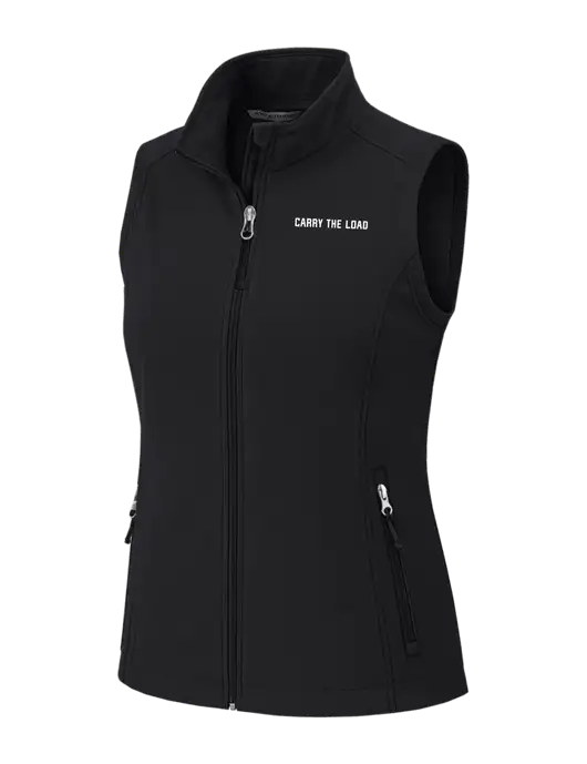 Black Womens Core Soft Shell Vest w/Carry The Load Logo