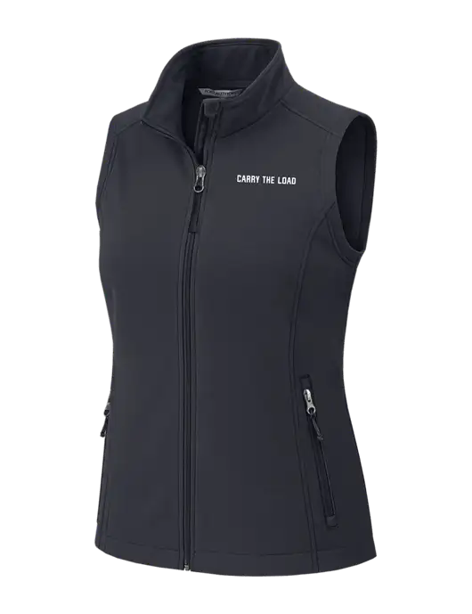 Charcoal Grey Womens Core Soft Shell Vest w/Carry The Load Logo