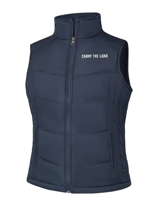  Womens Dark Slate/Black Puffy Vest w/Carry The Load Logo