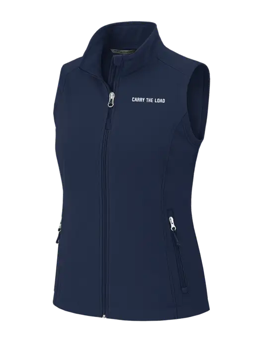 Navy Womens Core Soft Shell Vest w/Carry The Load Logo