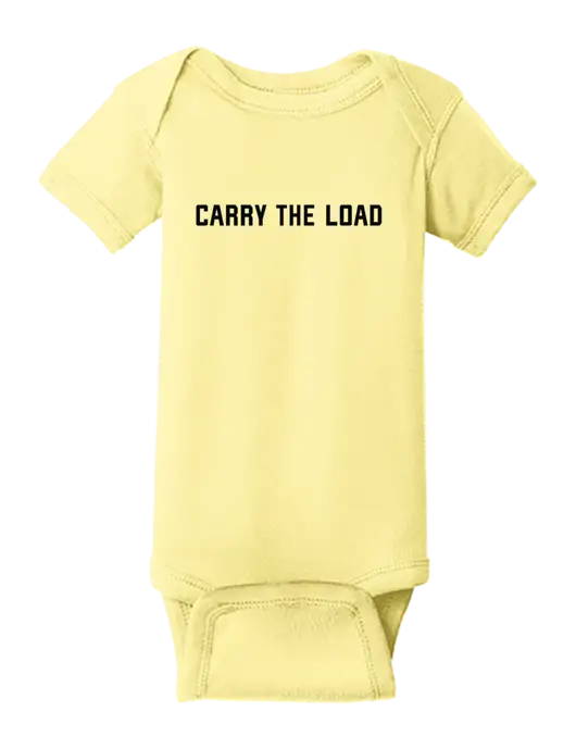 Rabbit Skins Banana Infant Short Sleeve Baby Rib Bodysuit w/Carry The Load Logo