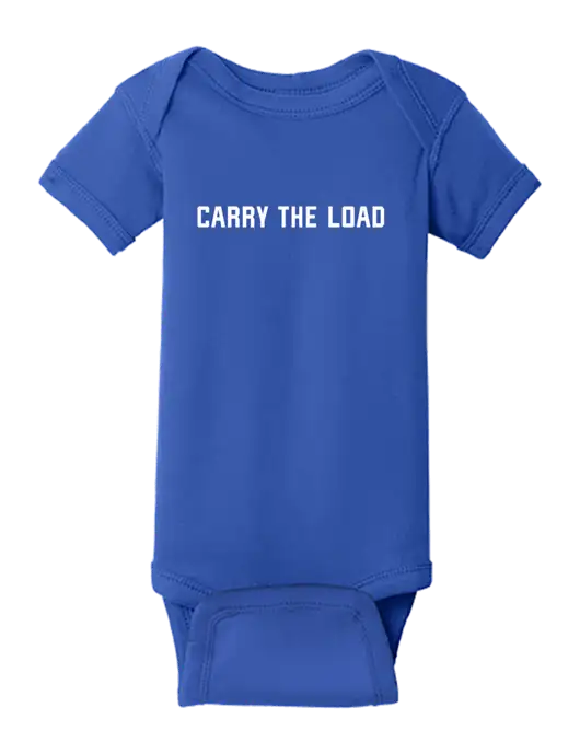 Rabbit Skins Royal Infant Short Sleeve Baby Rib Bodysuit w/Carry The Load Logo
