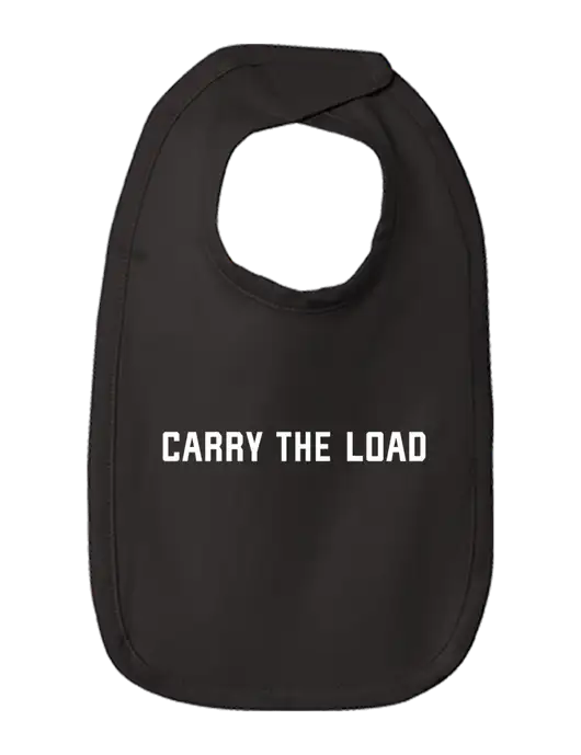 Rabbit Skins Black Infant Premium Jersey Bib w/Carry The Load Logo