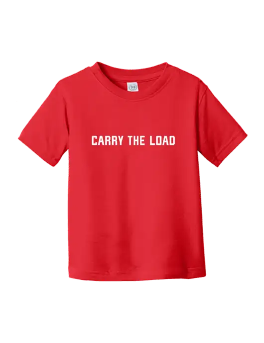 Rabbit Skins Red Toddler Fine Jersey Tee w/Carry The Load Logo