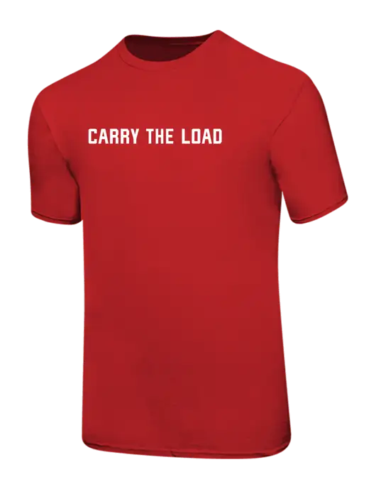Ring Spun Red 4.5 oz T-Shirt w/Carry The Load Logo