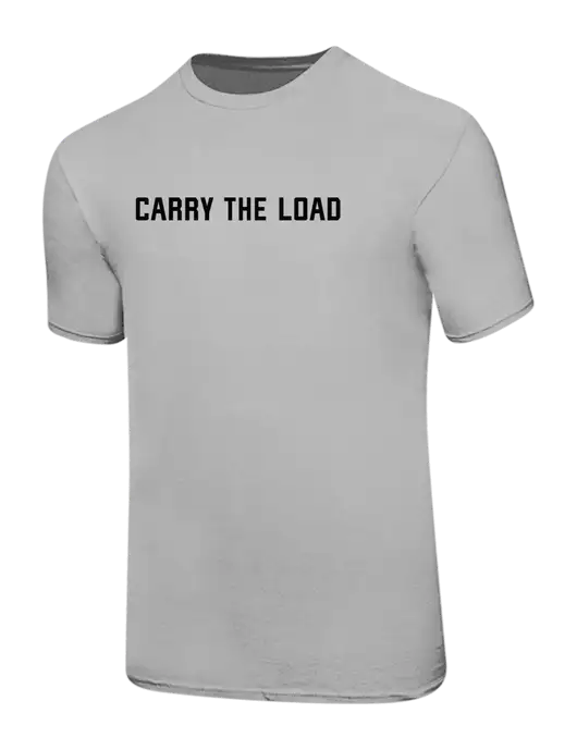 Ring Spun Silver 4.5 oz T-Shirt w/Carry The Load Logo