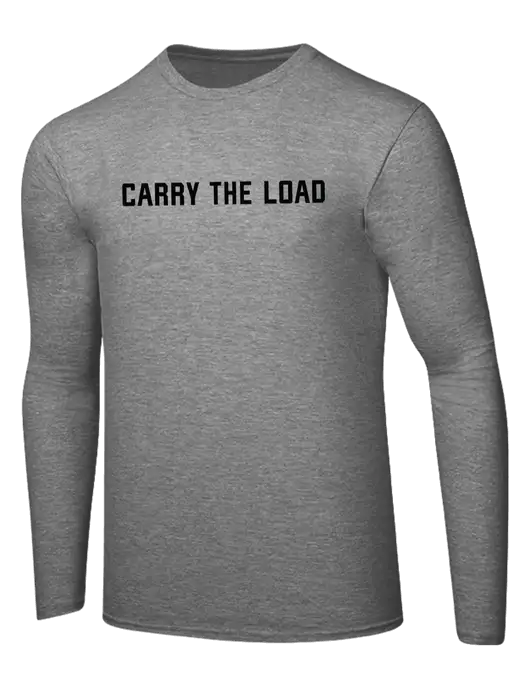 Ring Spun Light Heather Grey 4.5 oz Long Sleeve T-Shirt w/Carry The Load Logo