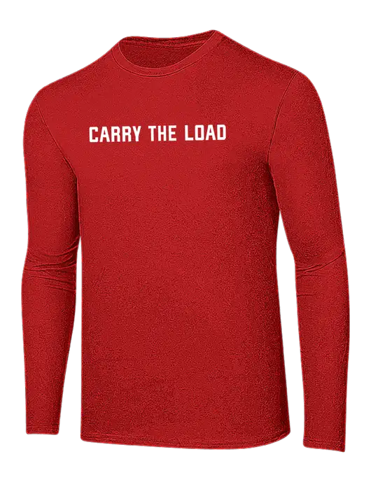 Ring Spun Dark Red 4.5 oz Long Sleeve T-Shirt w/Carry The Load Logo