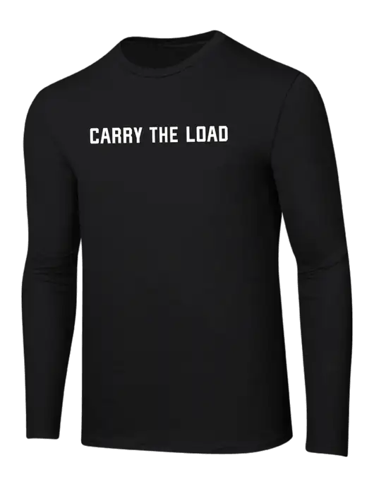 Ring Spun Jet Black 4.5 oz Long Sleeve T-Shirt w/Carry The Load Logo