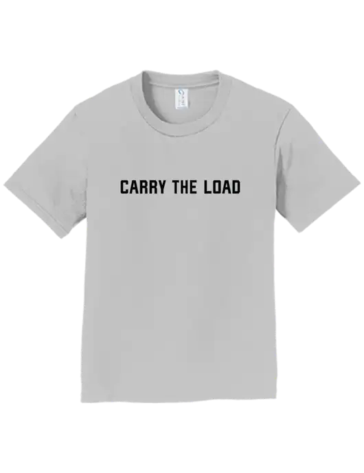 Youth Ring Spun Silver 4.5 oz T-Shirt w/Carry The Load Logo