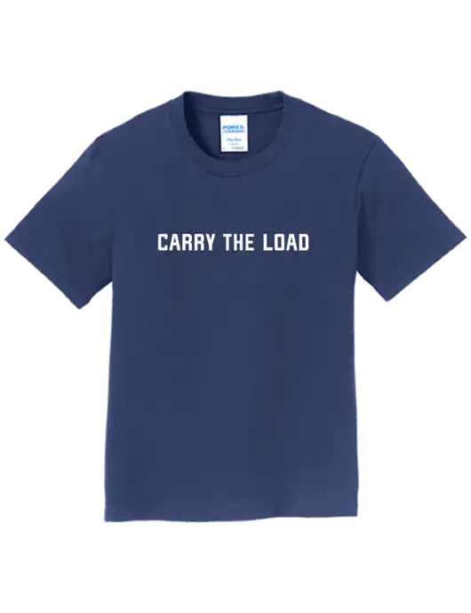 Youth Ring Spun Navy 4.5 oz T-Shirt w/Carry The Load Logo