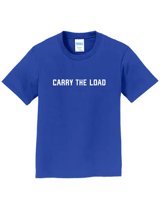 Youth Ring Spun Royal 4.5 oz T-Shirt w/Carry The Load Logo