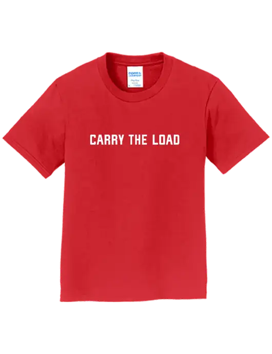 Youth Ring Spun Bright Red 4.5 oz T-Shirt w/Carry The Load Logo