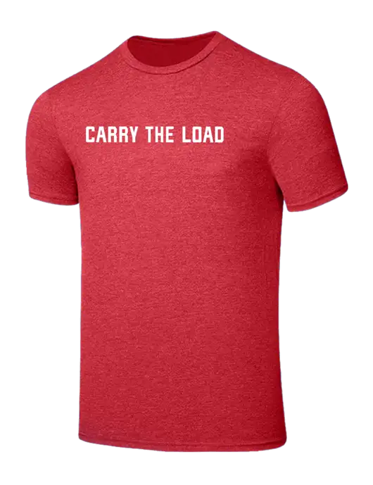 Seriously Soft Heathered Red T-Shirt w/Carry The Load Logo