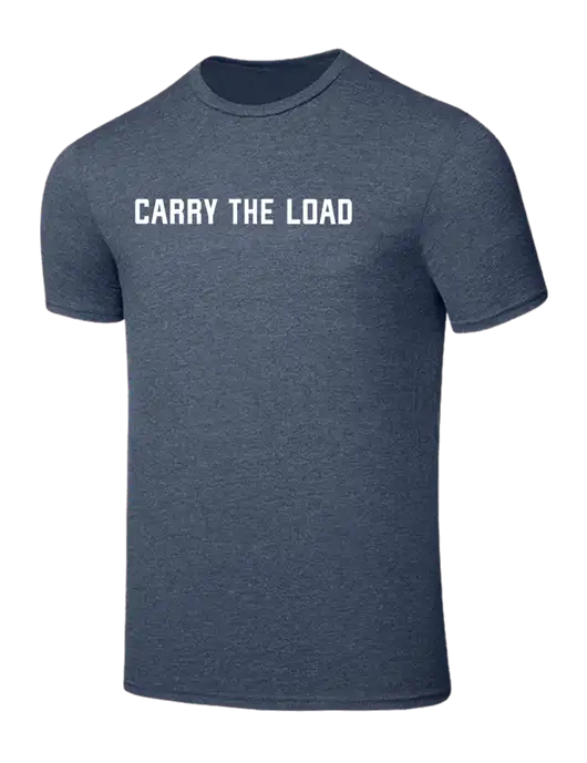 Seriously Soft Heathered Navy T-Shirt w/Carry The Load Logo