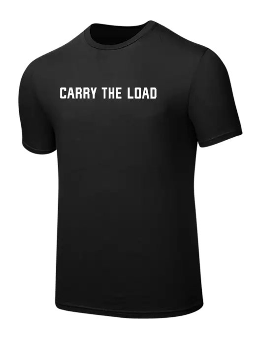 Seriously Soft Black T-Shirt w/Carry The Load Logo