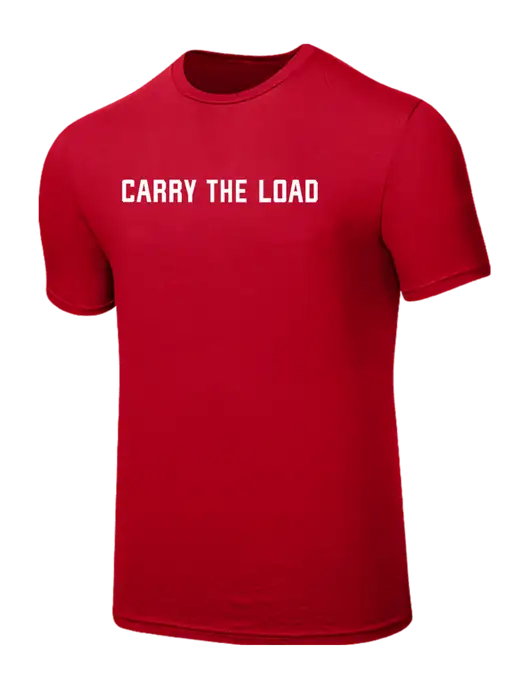 Seriously Soft Red T-Shirt w/Carry The Load Logo