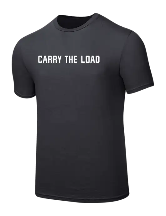 Seriously Soft Charcoal T-Shirt w/Carry The Load Logo
