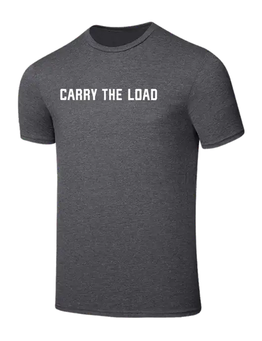 Seriously Soft Heathered Charcoal T-Shirt w/Carry The Load Logo