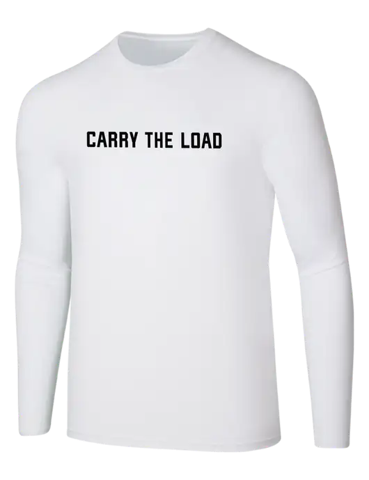 Seriously Soft White Long Sleeve T-Shirt w/Carry The Load Logo