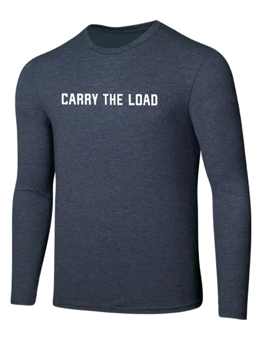 Seriously Soft Heathered Navy Long Sleeve T-Shirt w/Carry The Load Logo
