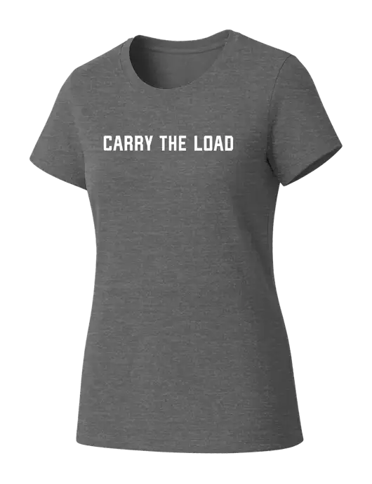 Womens Seriously Soft Grey Frost T-Shirt w/Carry The Load Logo