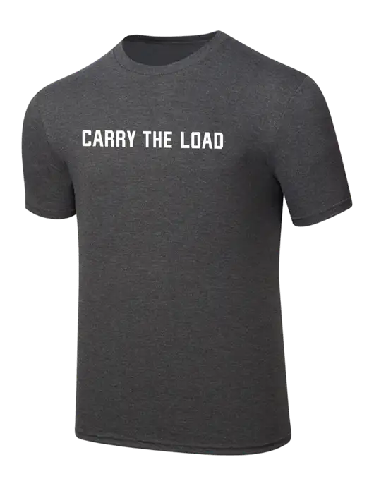 Simply Soft Heathered Charcoal 4.5oz  Poly/Combed Ring Spun Cotton T-Shirt w/Carry The Load Logo