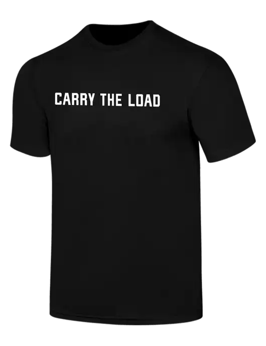 Simply Soft Black 4.5oz  Poly/Combed Ring Spun Cotton T-Shirt w/Carry The Load Logo