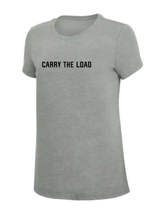 Womens Simply Soft Grey Frost 4.5oz  Poly/Combed Ring Spun Cotton T-Shirt w/Carry The Load Logo