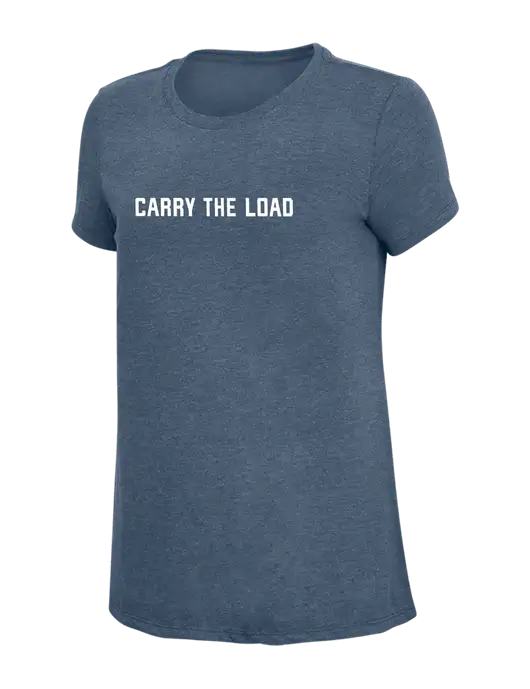 Womens Simply Soft Navy Frost 4.5oz  Poly/Combed Ring Spun Cotton T-Shirt w/Carry The Load Logo