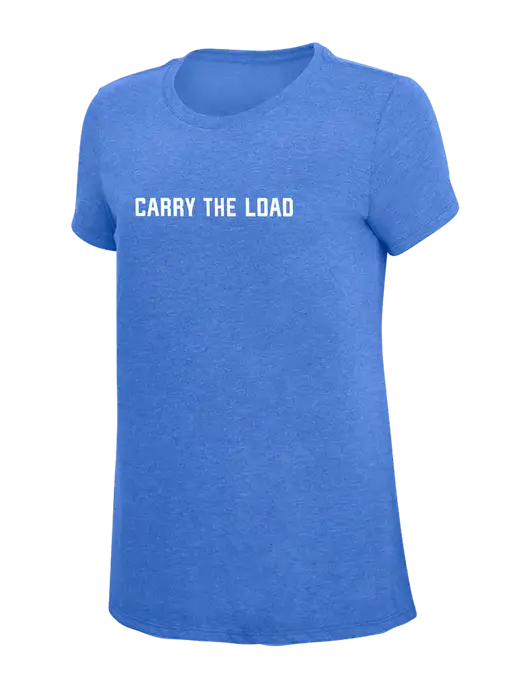 Womens Simply Soft Royal Frost 4.5oz  Poly/Combed Ring Spun Cotton T-Shirt w/Carry The Load Logo