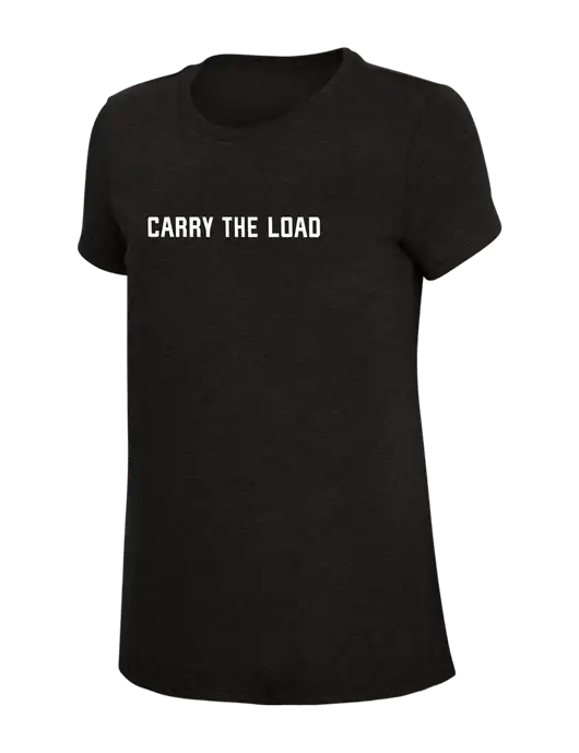 Womens Simply Soft Black 4.5oz Poly/Combed Ring Spun Cotton T-Shirt w/Carry The Load Logo